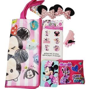 Disney Junior Minnie Mouse Pack:Tote bag a mini bag, 2 hair clips and more